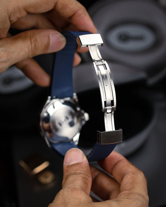 CTS FKM Rubber khaki Strap (Crosshatch pattern + leaf spring clasp)