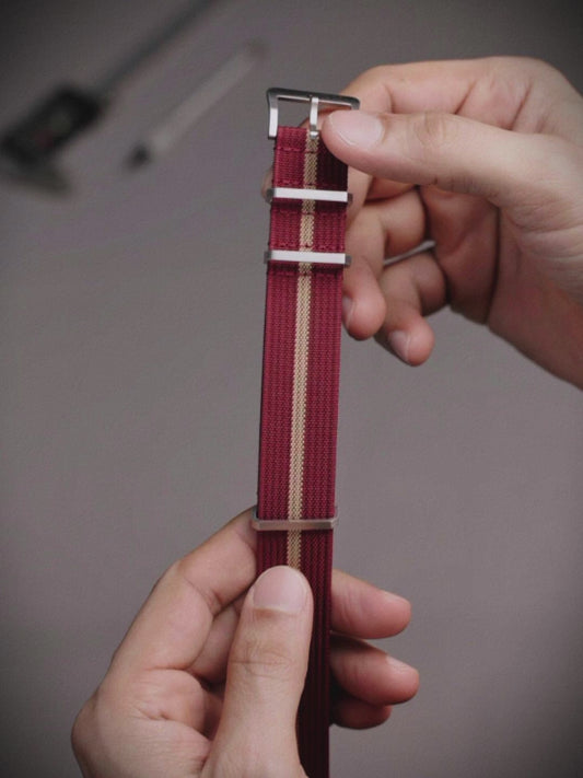 Nato Vintage - Burgundy Khaki Stripe